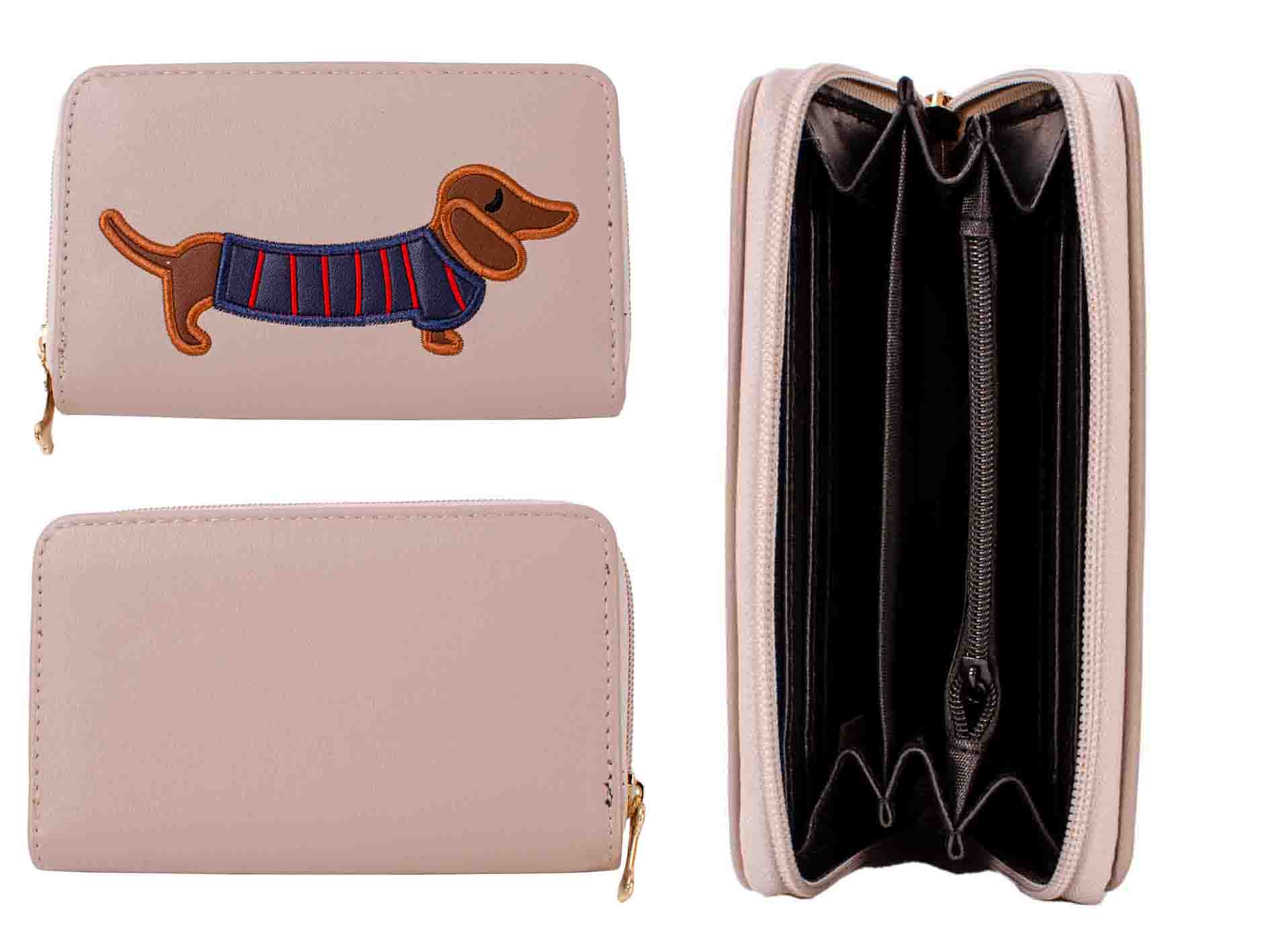 LW110 CREAM ASSORTED DOG PURSE [LW110 CREAM ASSORTED DOG PURSE] MF